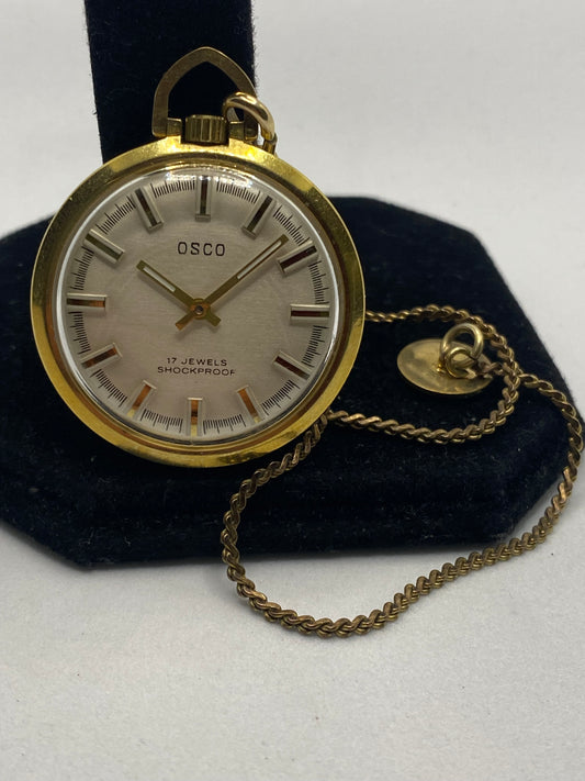 Osco 17 Jewels All Gold Plated Pocket Watch