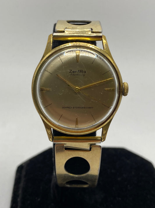 ZentRa Schwebering Manual Wind Gold Plated Watch