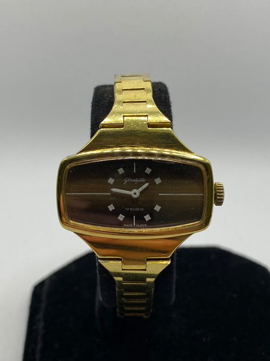 GUB Glashutte 18K Gold Plated Manual Wind Ladies Watch