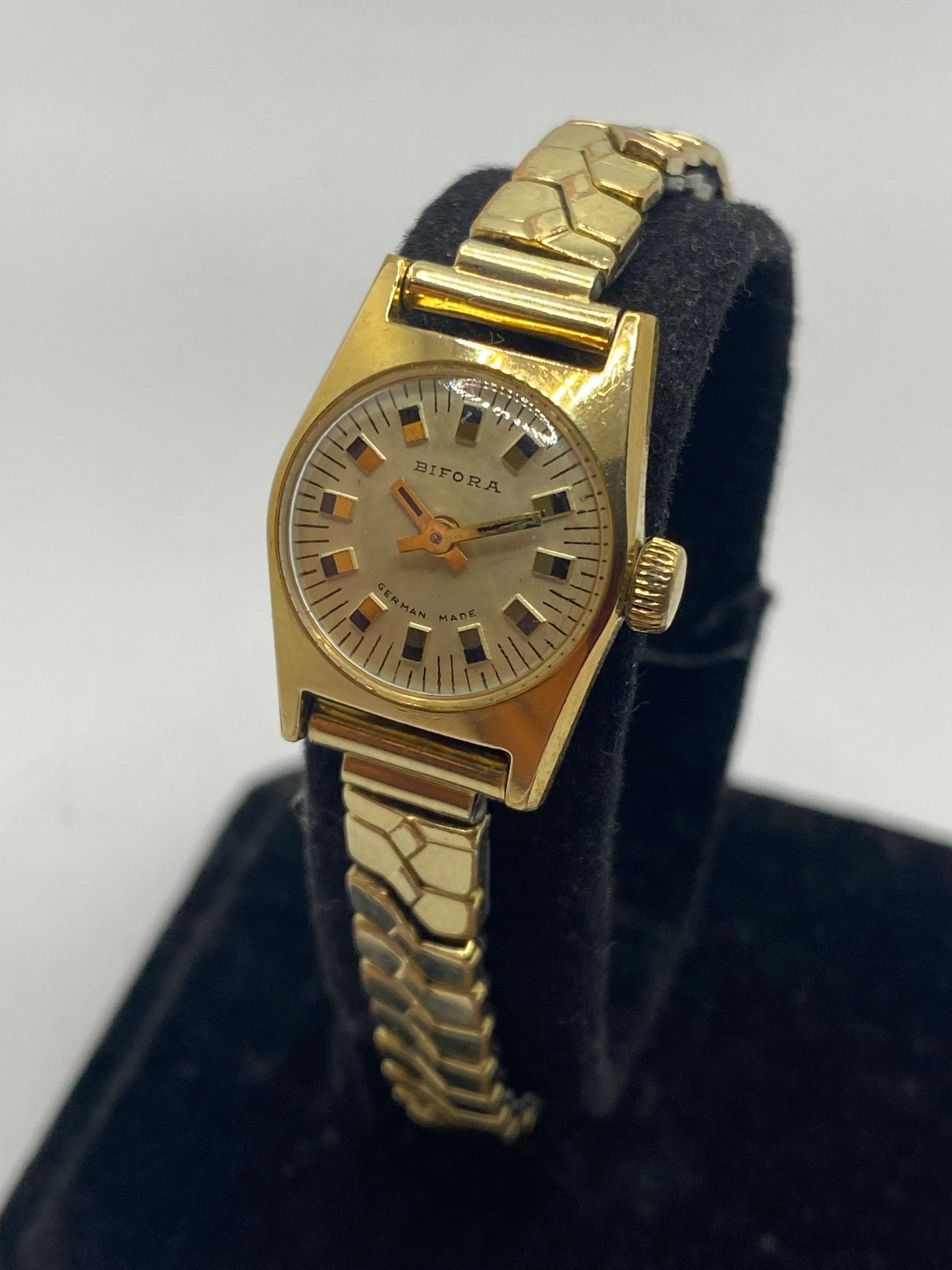 Bifora German Made All Gold Plated 70s Vintage Ladies Watch