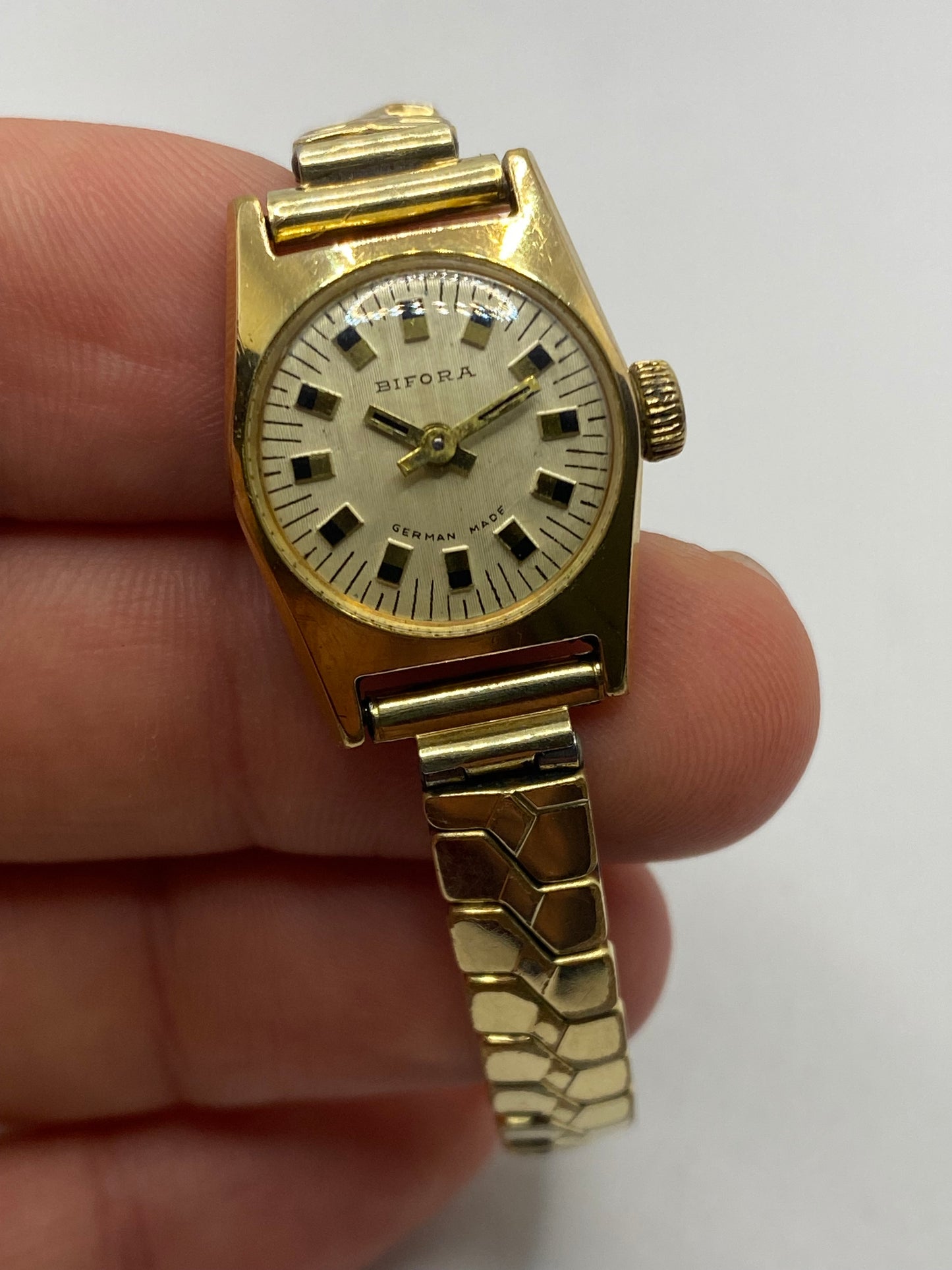 Bifora German Made All Gold Plated 70s Vintage Ladies Watch