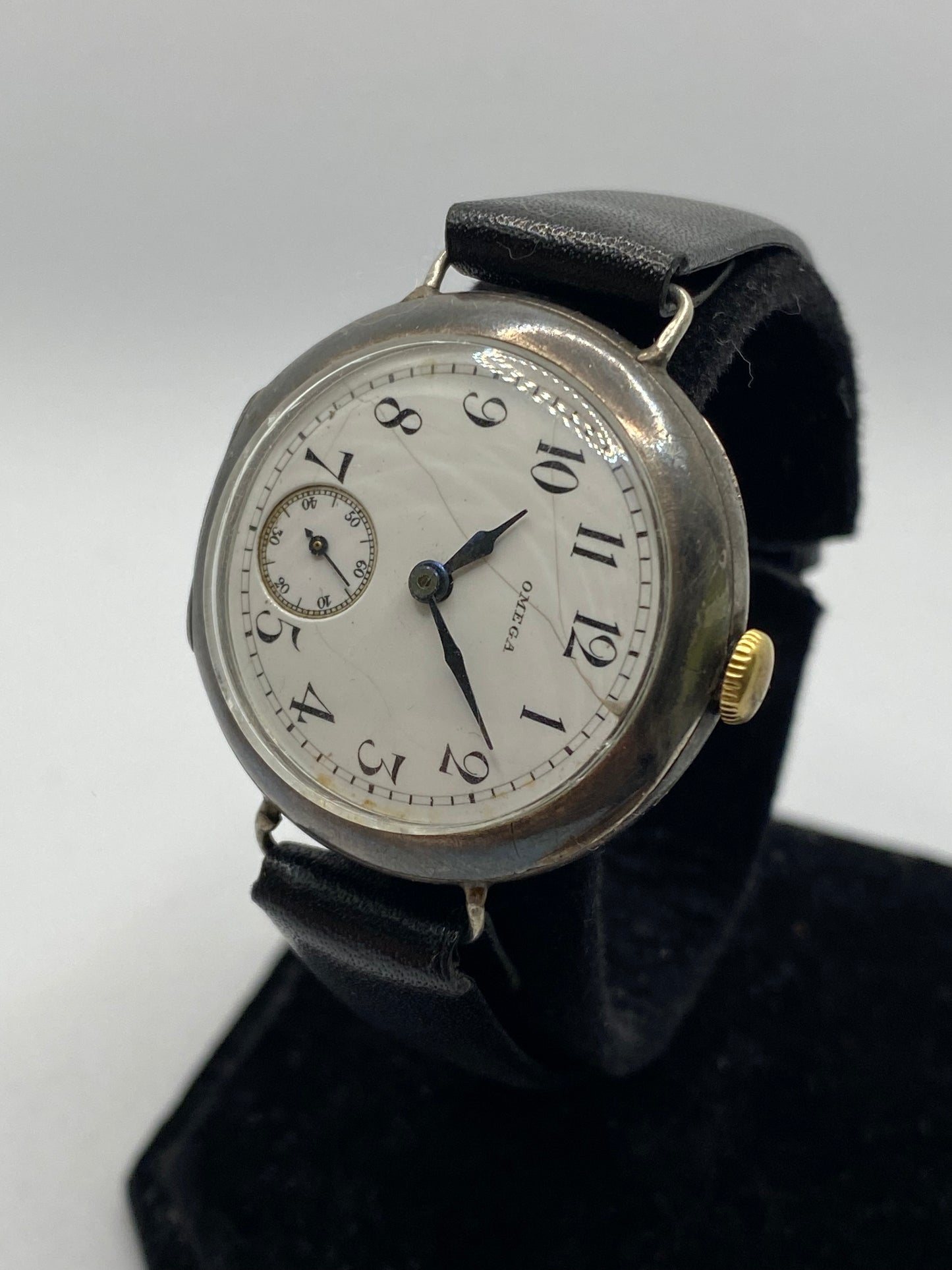 Omega Trench Military WW2 Art Deco Silver Watch