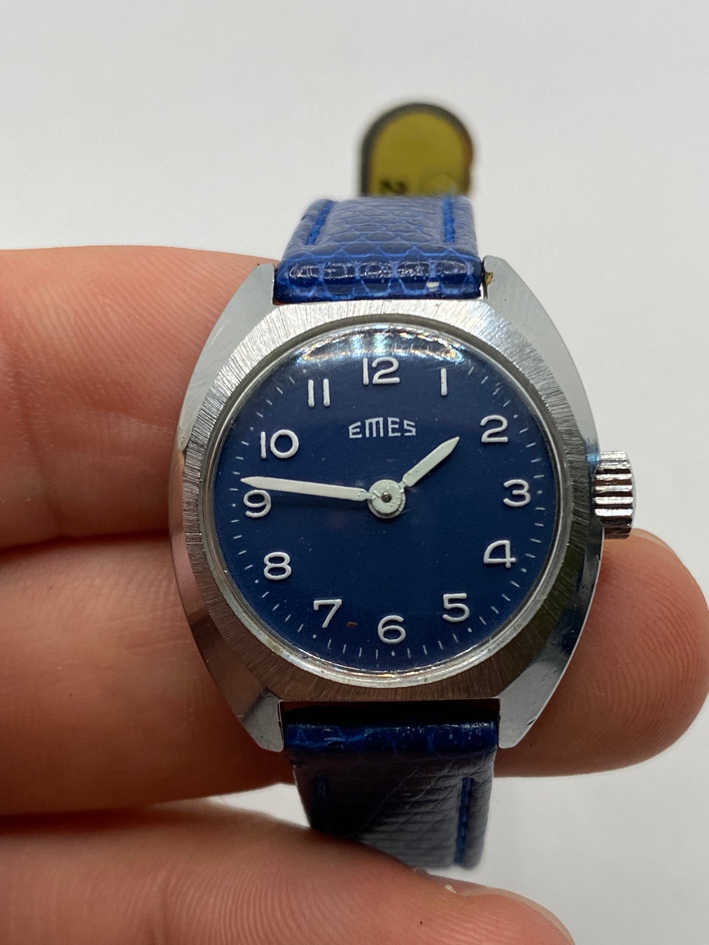 Emes Blue Dial Manual Wind 60s Ladies Watch