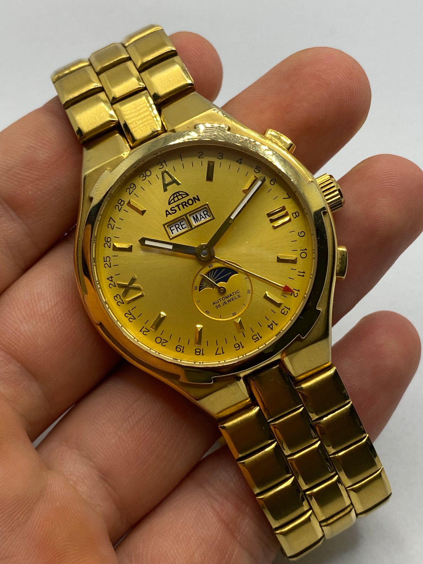 Astron Automatic Triple Date Moonphase All Gold Plated