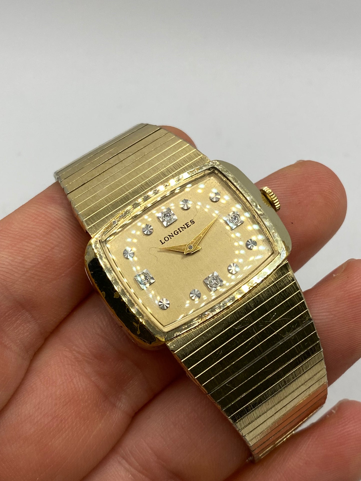 Longines Real Diamonds Gold Plated Vintage 1950s Ladies Watch