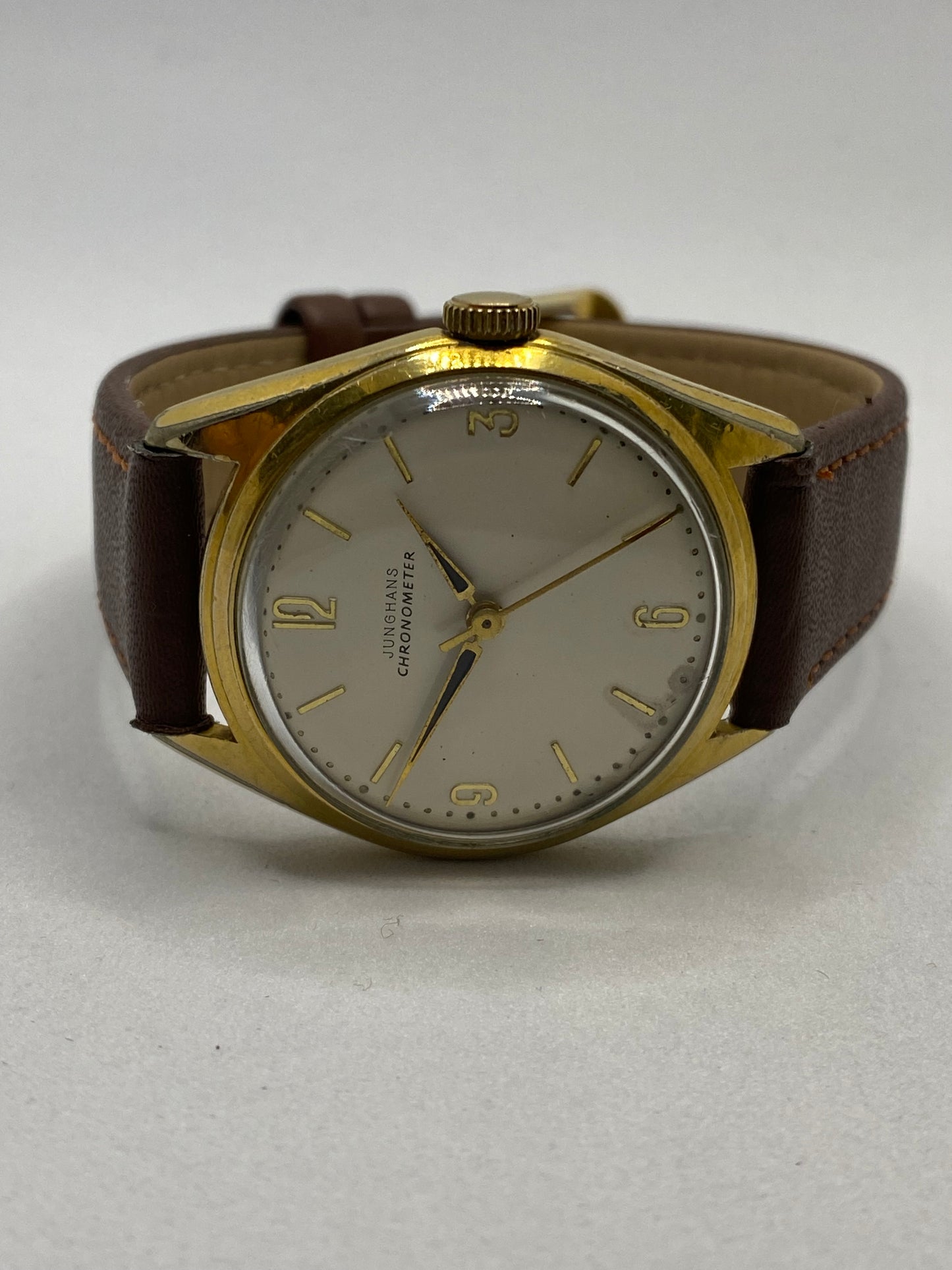 Junghans Chronometer Bauhaus Style Manual Wind Champagne Dial Excellent Condition