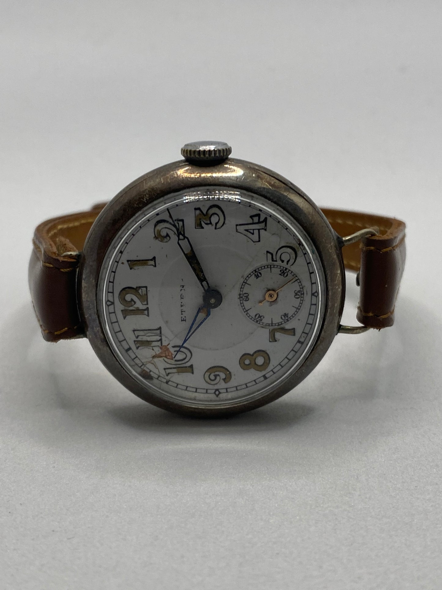 Eterna Military WW1 Trench Silver Rare Watch