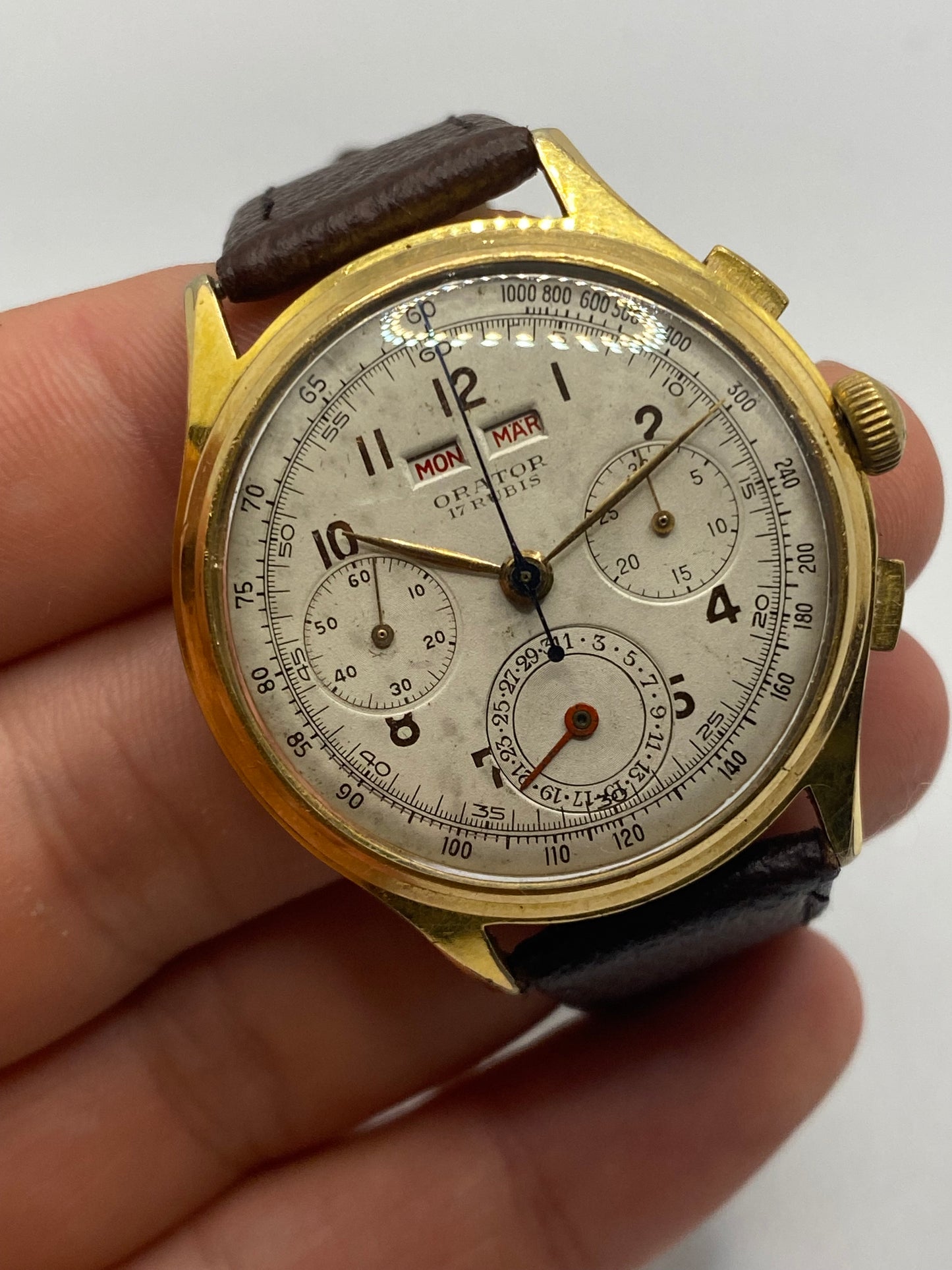 Orator Triple Date Chronograph 50s Vintage Watch