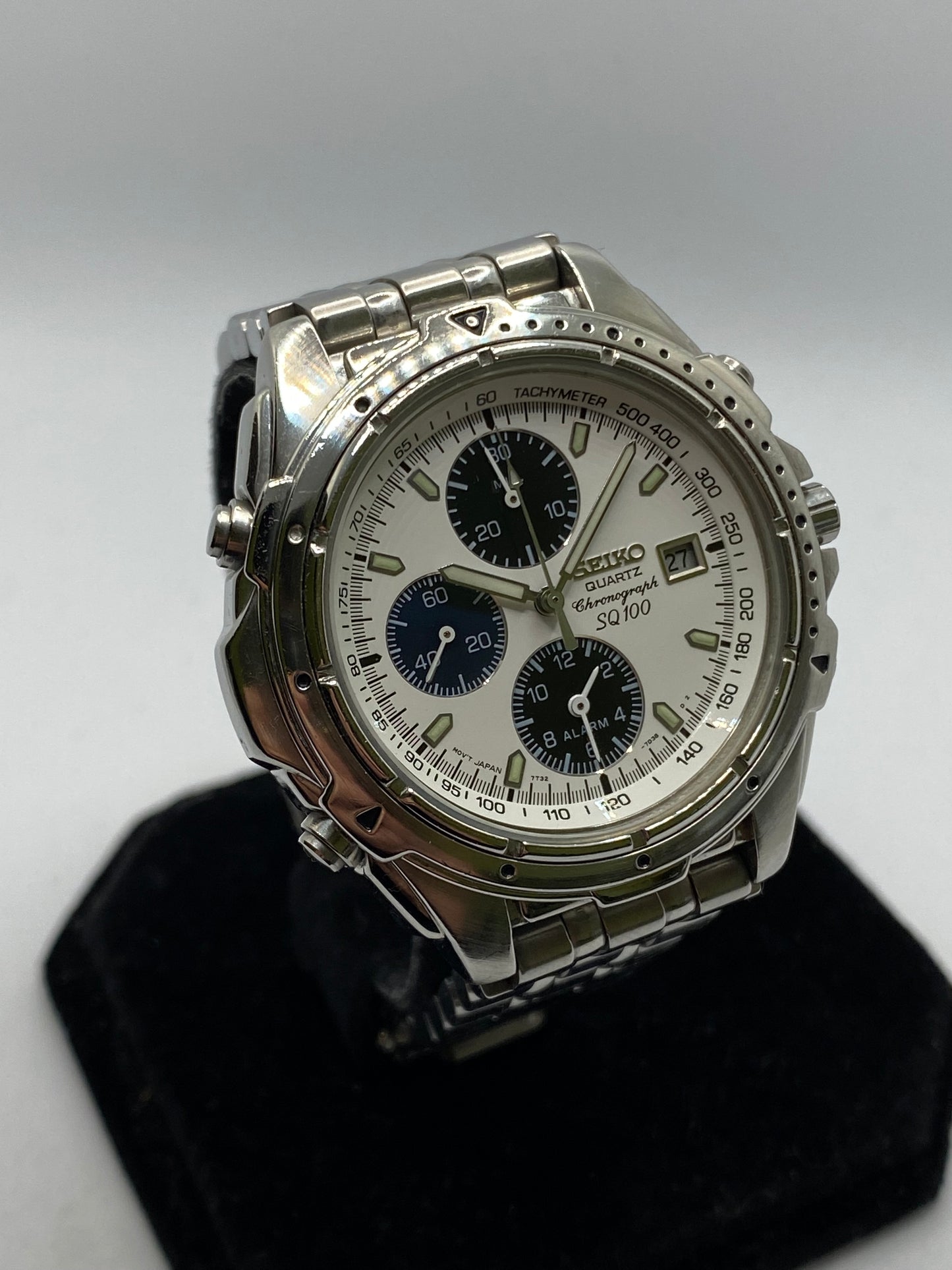 Seiko Panda Chronograph Alarm Orginal Bracelet 7T32