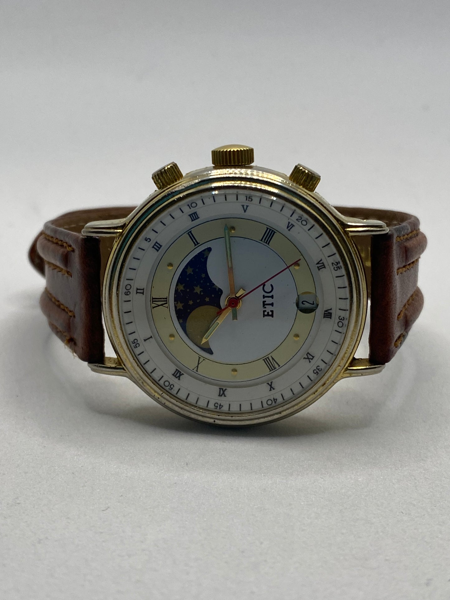 Etic Moonphase Date Manual Wind Rare Watch