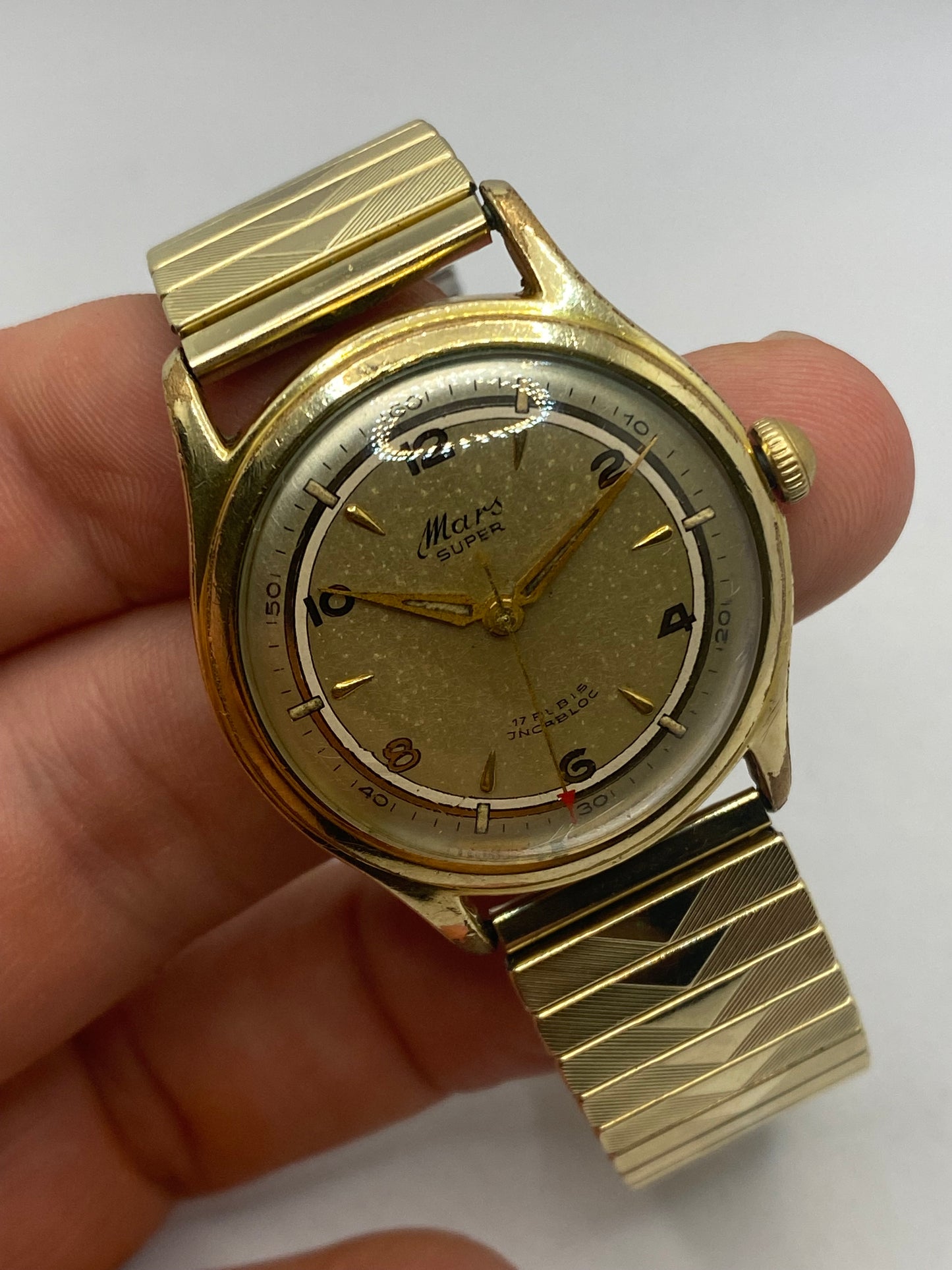 Mars Super 17 Rubis Gold Plated Manual Wind Men’s Watch