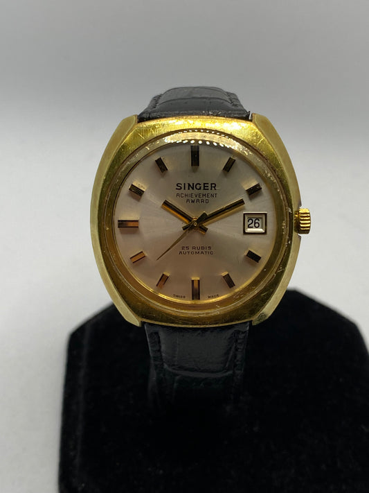 Singer Automatic 25 Rubis Gold Plated Men’s Watch