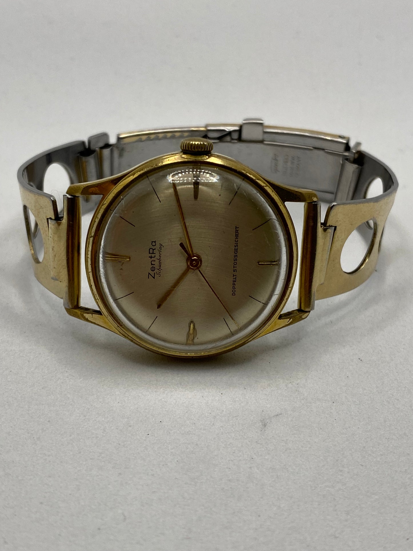 ZentRa Schwebering Manual Wind Gold Plated Watch