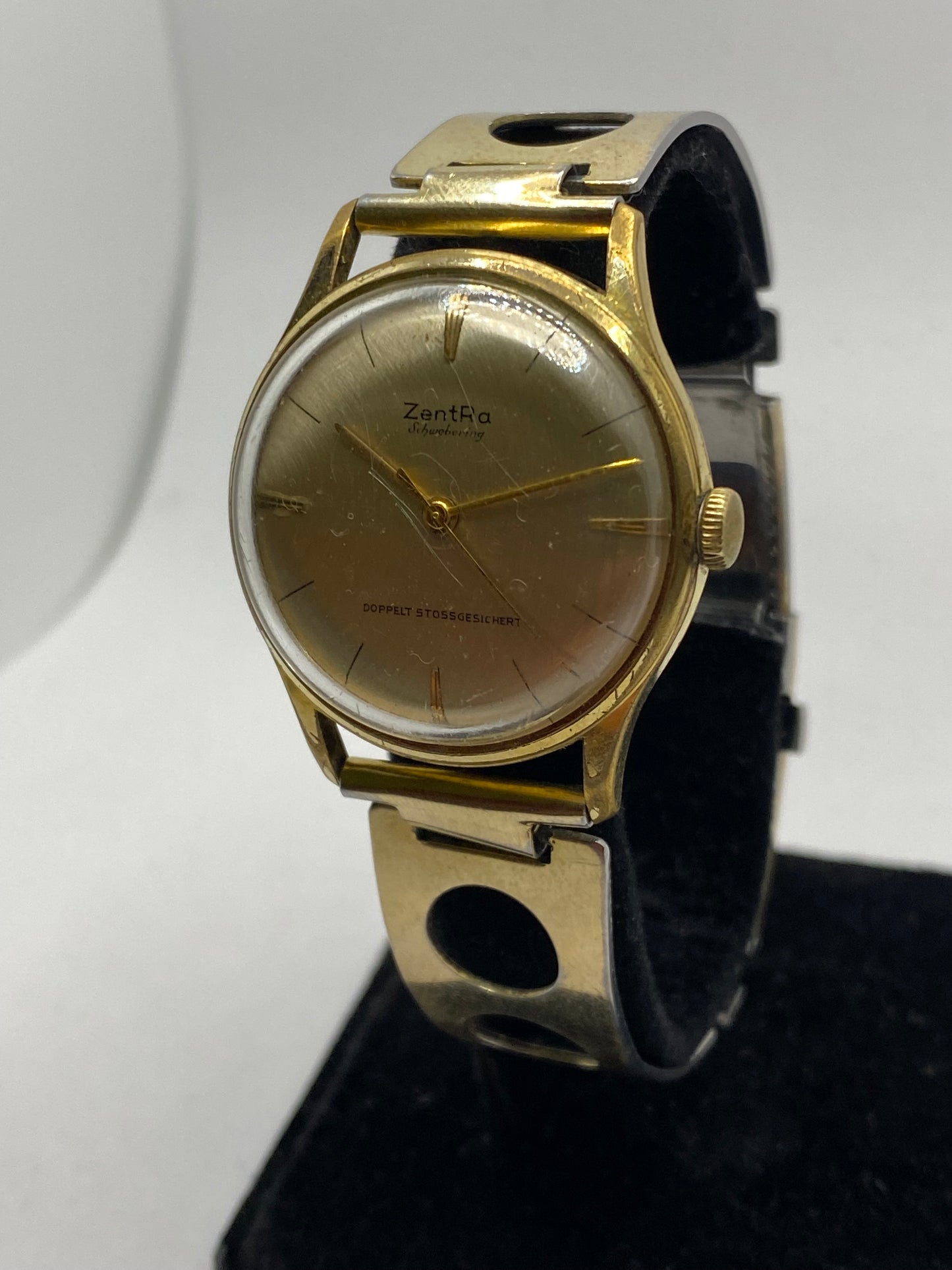 ZentRa Schwebering Manual Wind Gold Plated Watch