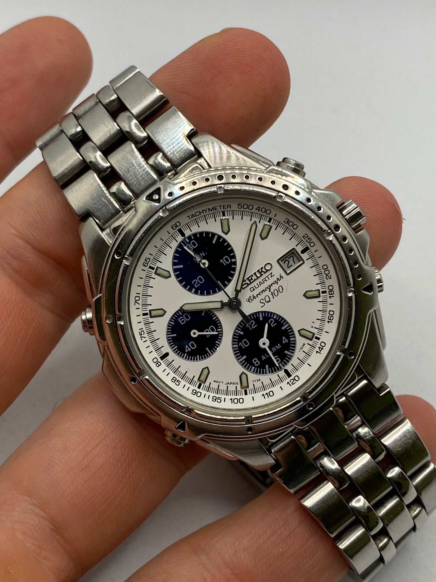 Seiko Panda Chronograph Alarm Orginal Bracelet 7T32