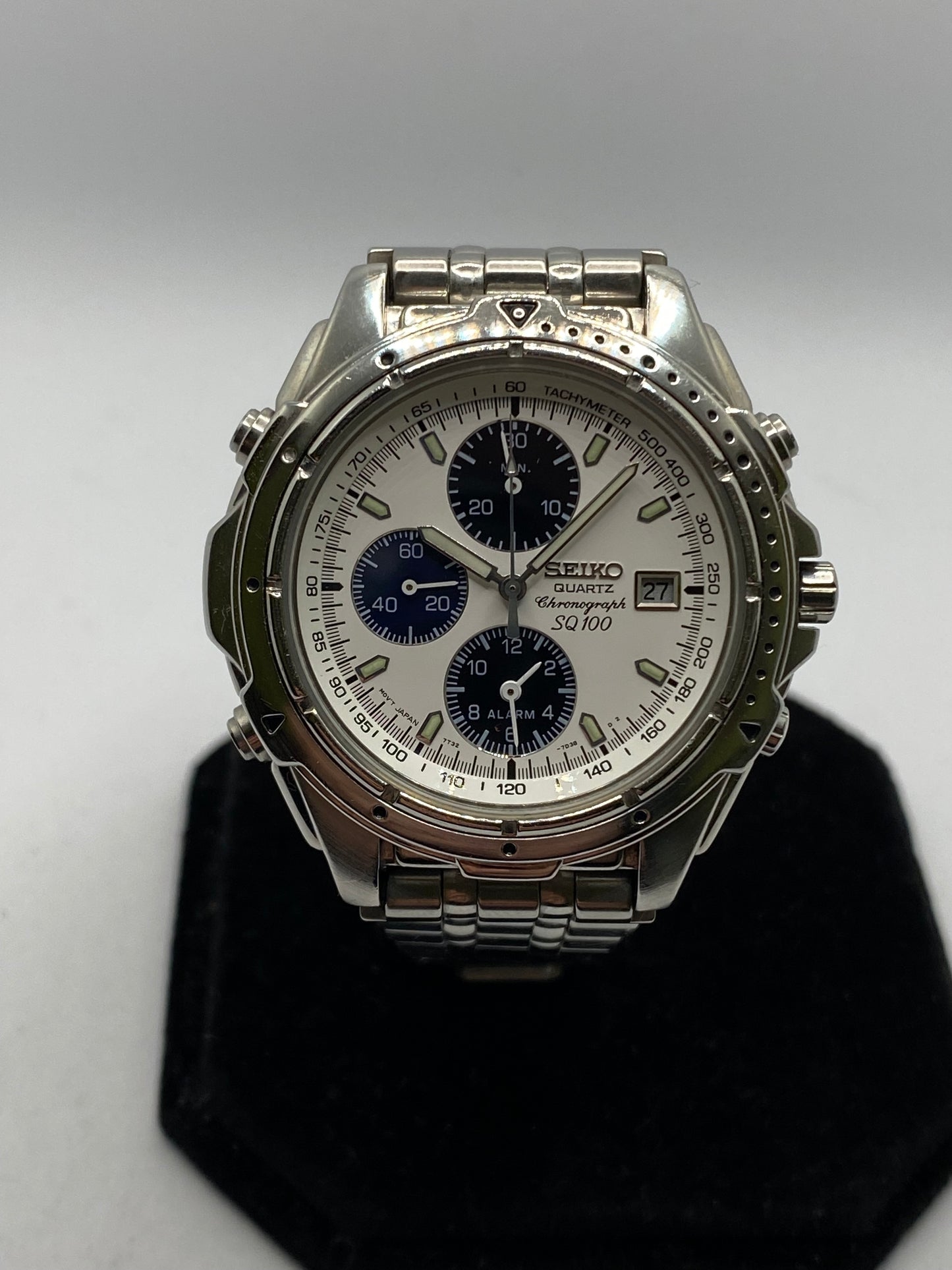 Seiko Panda Chronograph Alarm Orginal Bracelet 7T32