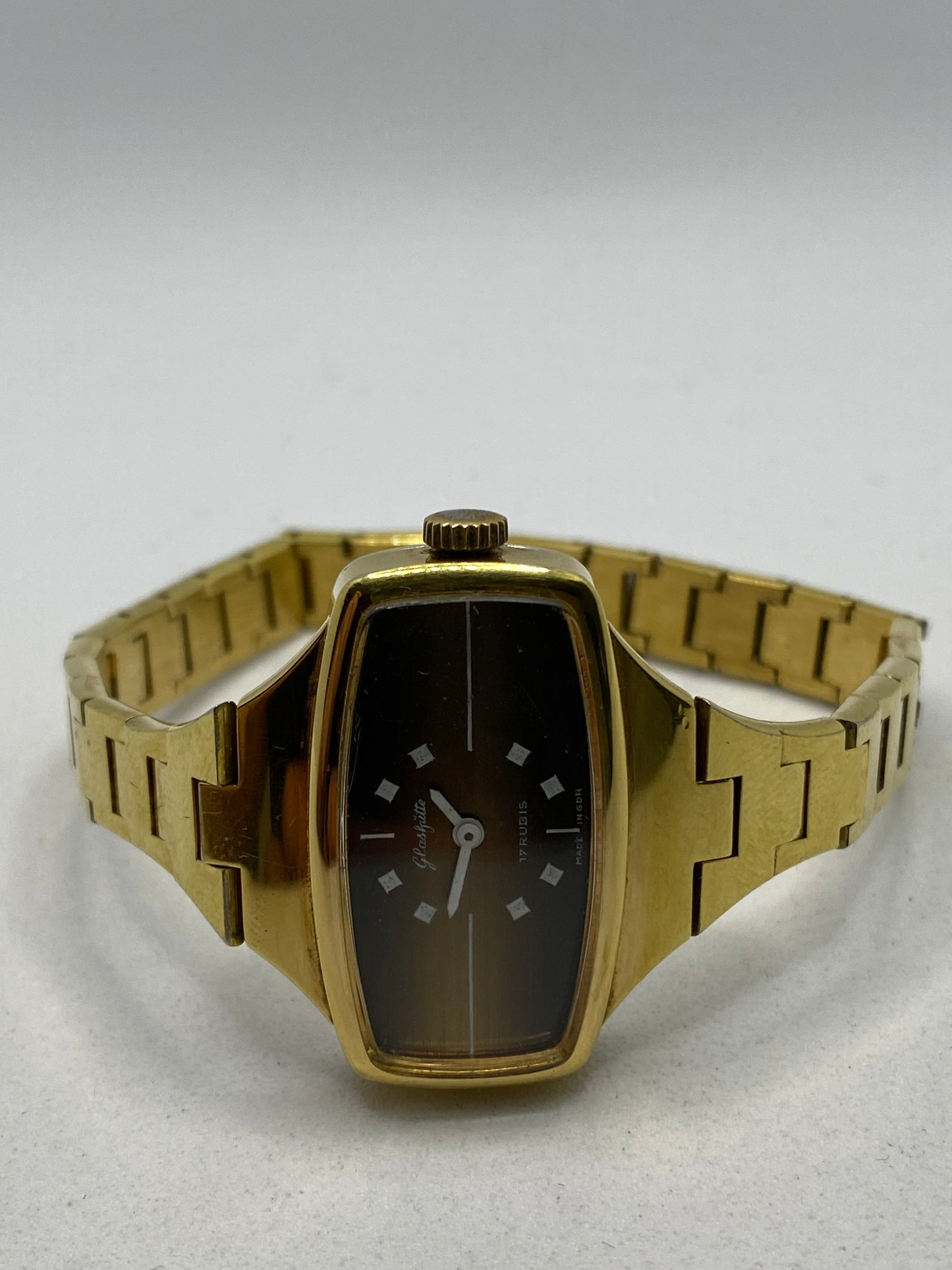 GUB Glashutte 18K Gold Plated Manual Wind Ladies Watch