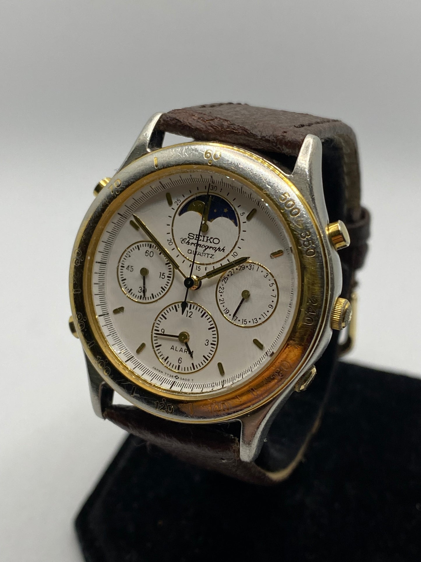 Seiko Chronograph Moonphase Alarm 7T36 Men’s Watch