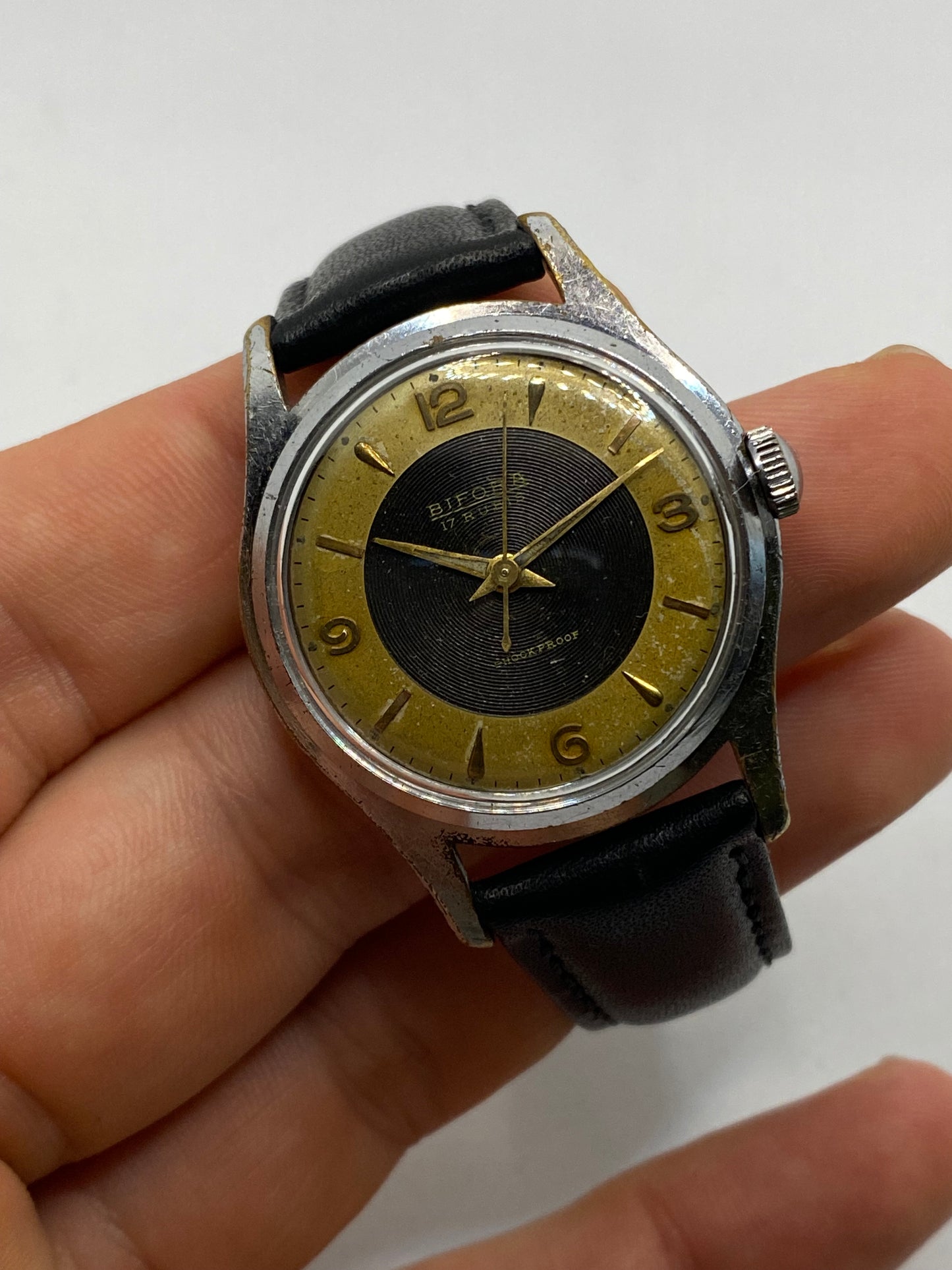 Bifora Bullseye Military Manual Wind Vintage Watch