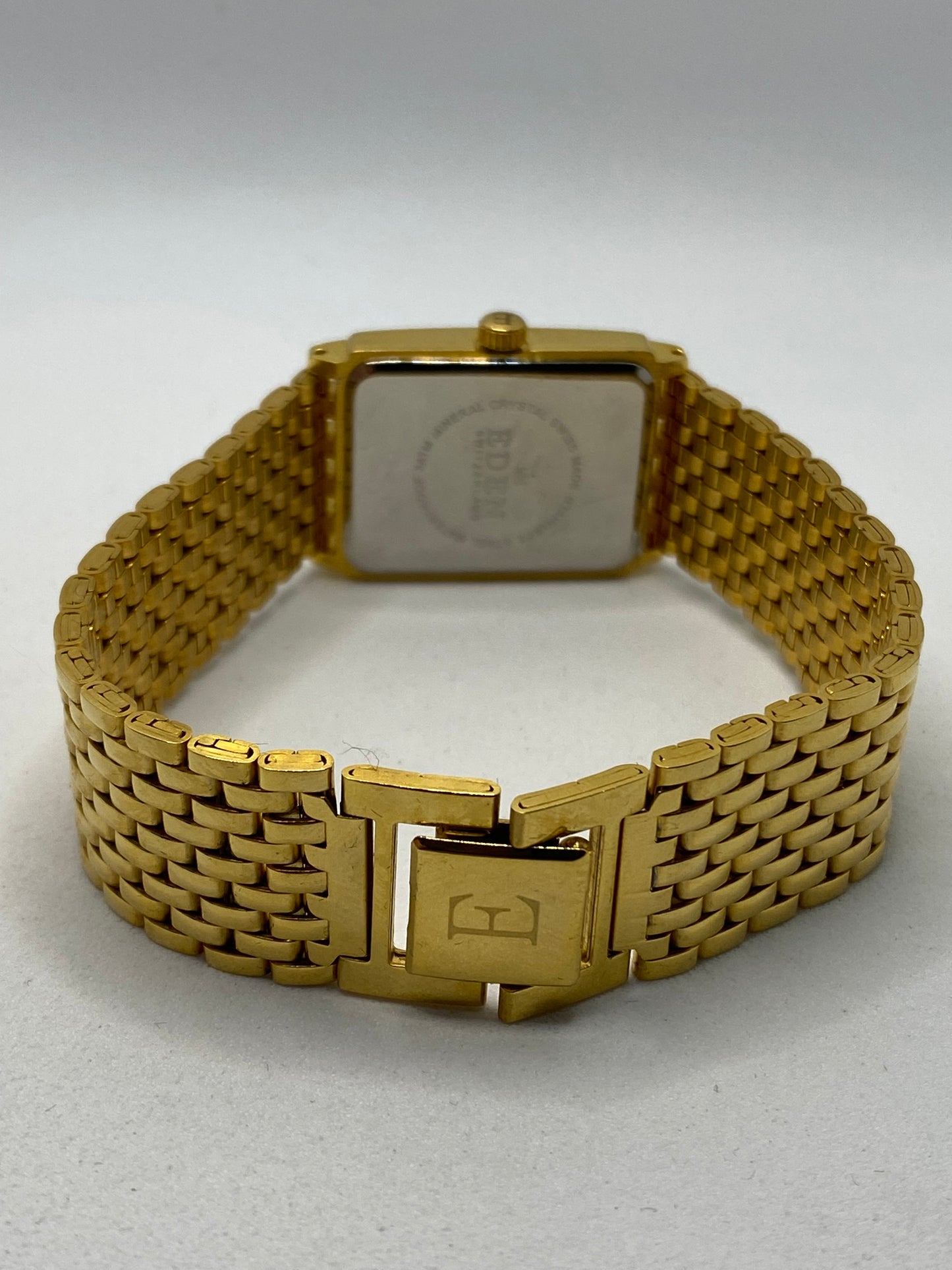 Eden Swiss Tank 14K Gold Plated Unisex Watch