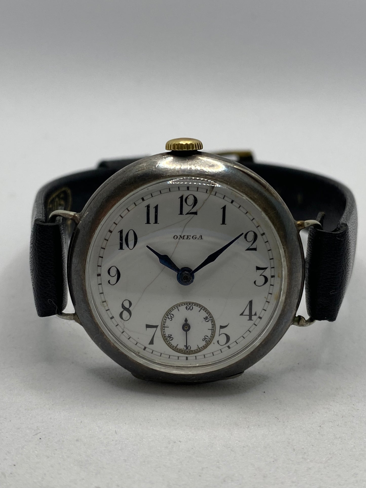 Omega Trench Military WW2 Art Deco Silver Watch