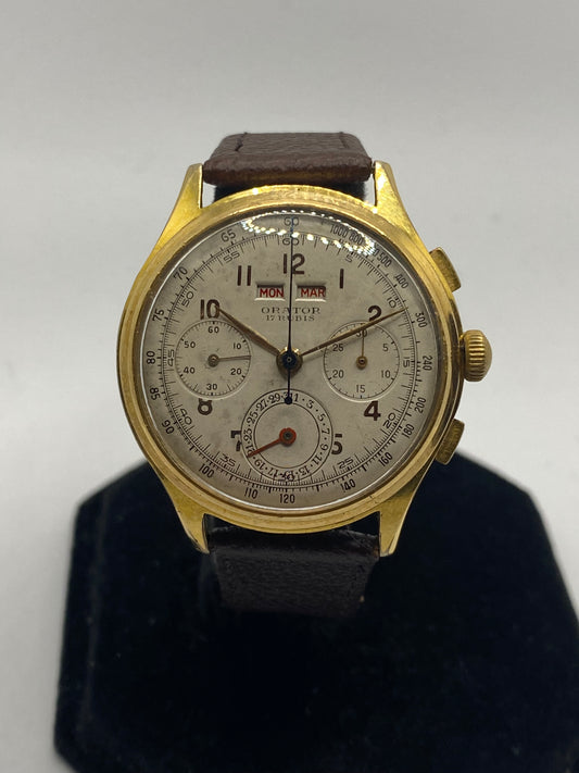 Orator Triple Date Chronograph 50s Vintage Watch