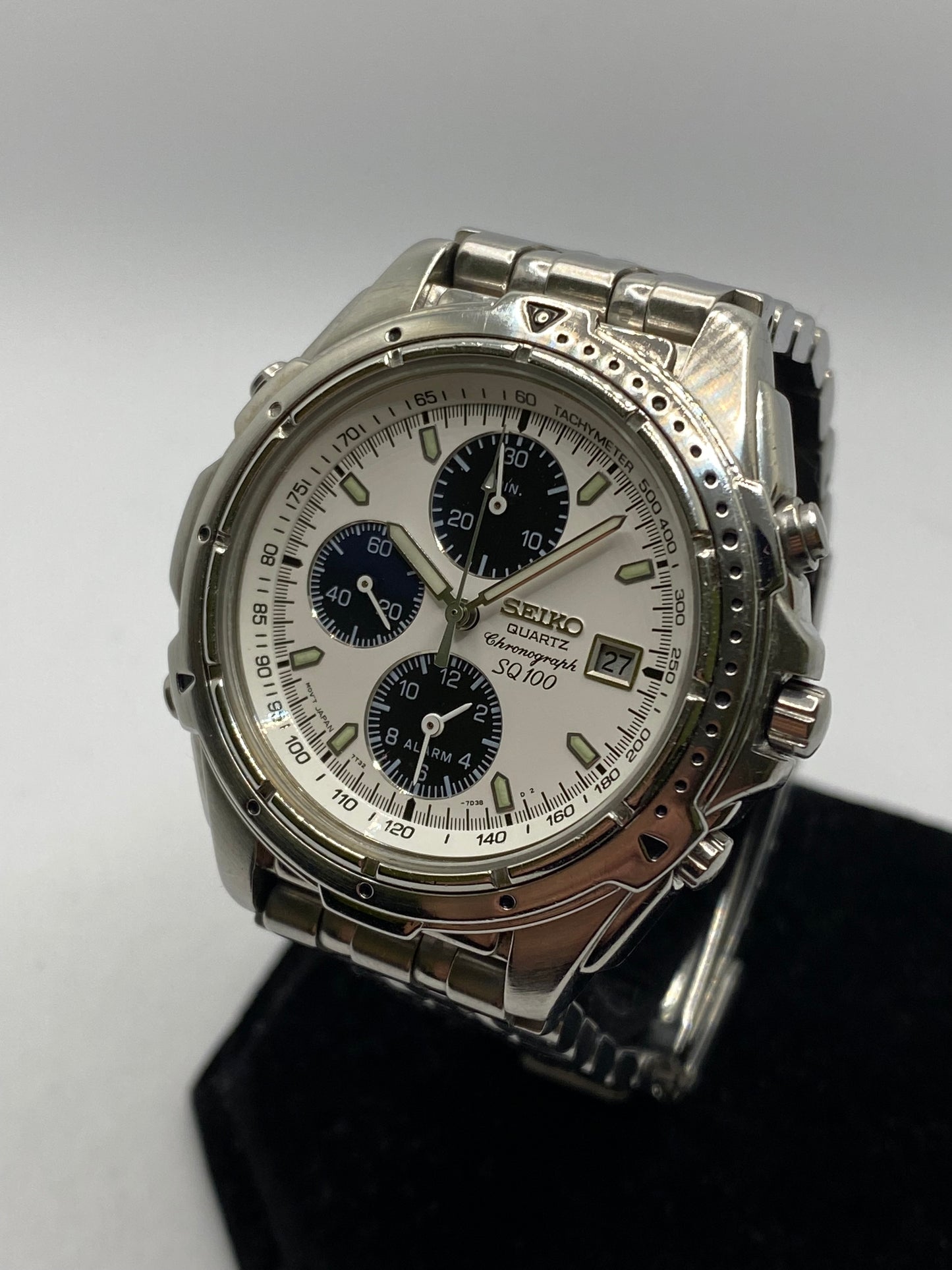 Seiko Panda Chronograph Alarm Orginal Bracelet 7T32