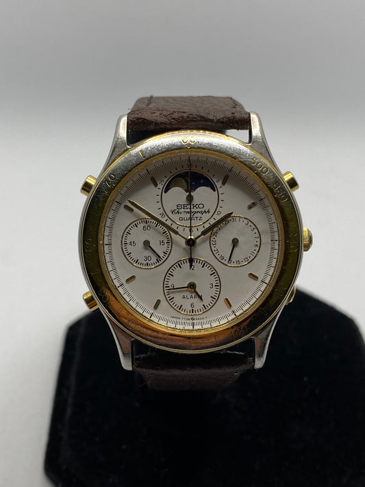 Seiko Chronograph Moonphase Alarm 7T36 Men’s Watch