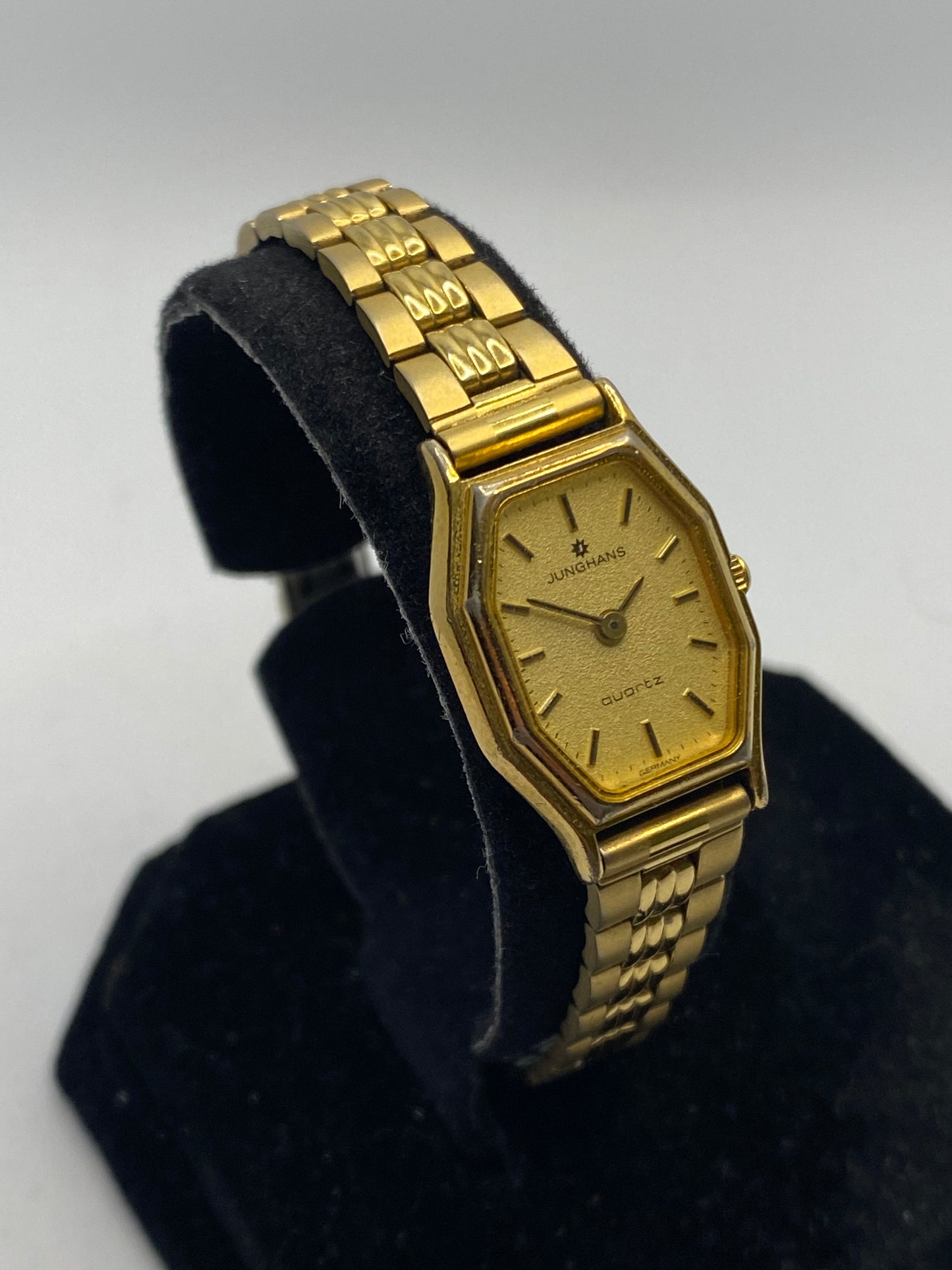 Junghans Quartz Art Deco All Gold Plated Ladies Watch