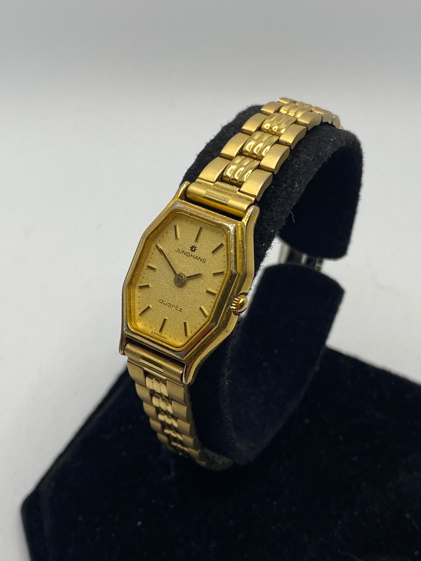 Junghans Quartz Art Deco All Gold Plated Ladies Watch