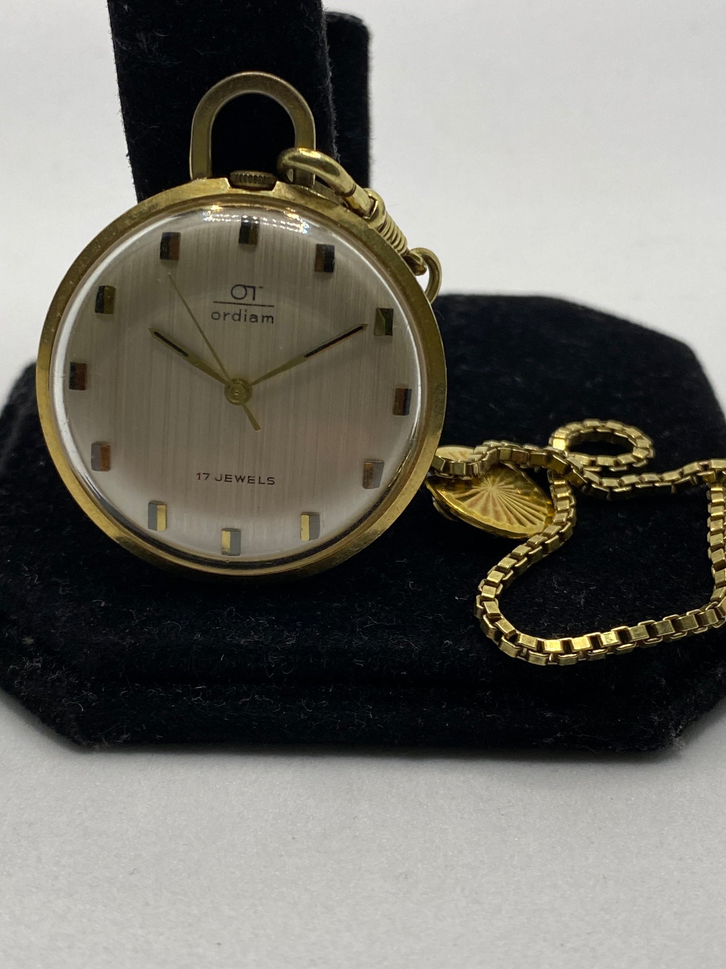 Ordiam 17 Jewels Gold Plated Pocket Watch