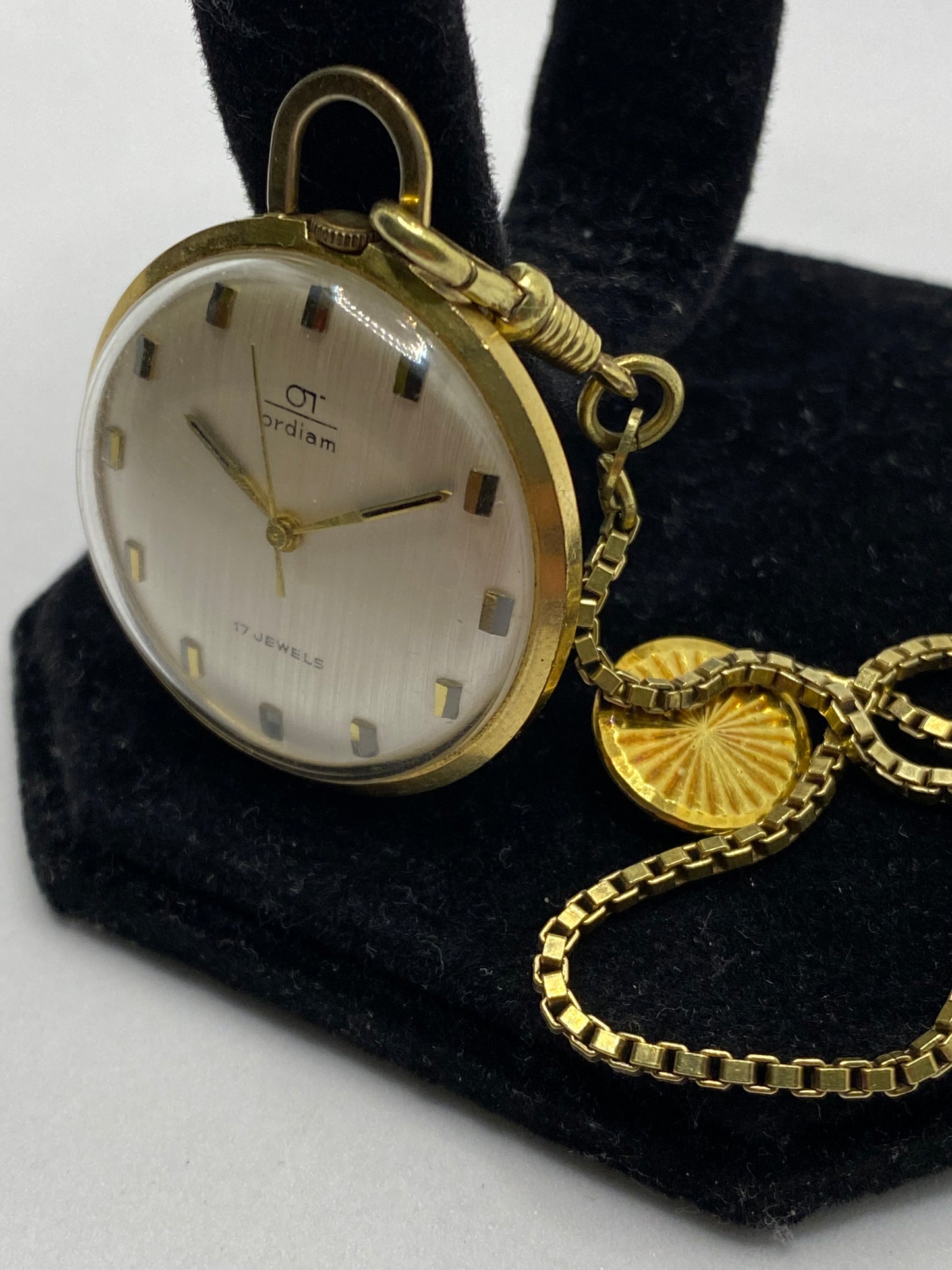 Ordiam 17 Jewels Gold Plated Pocket Watch