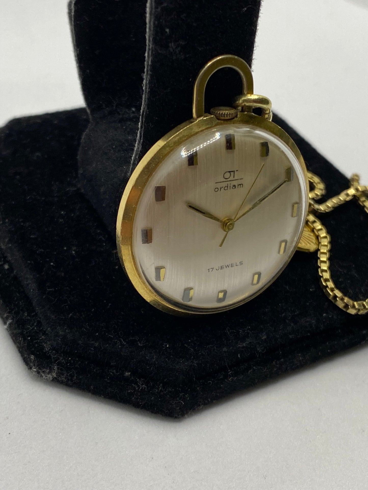 Ordiam 17 Jewels Gold Plated Pocket Watch