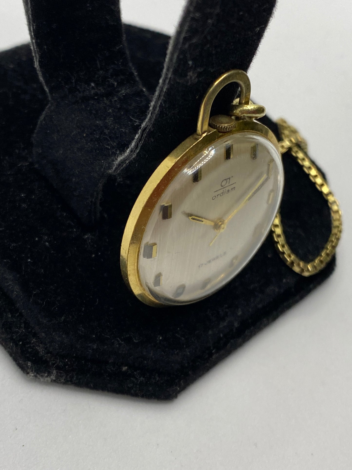 Ordiam 17 Jewels Gold Plated Pocket Watch